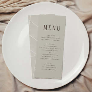 Creme Watercolor Geometric Gala Menu