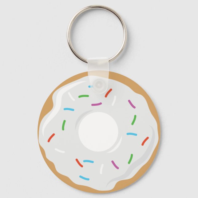 Creme White Doughnut Key Chain (Front)