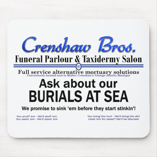 Crenshaw Bros Burial At Sea Promo Merch Mouse Pad (Front)