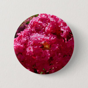 Crepe Myrtle Tree Magenta Floral 6 Cm Round Badge
