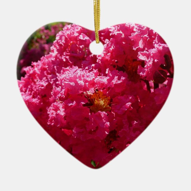 Crepe Myrtle Tree Magenta Floral Ceramic Tree Decoration (Front)