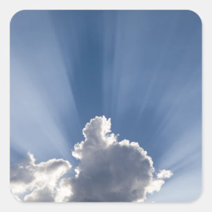 Crepuscular or God's rays streak past cloud. Square Sticker