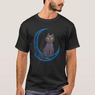 Crescent Aesthetic Cat Gothic Mystic Kitty Fan S T-Shirt