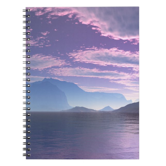 Crescent Bay Sci Fi Landscape Spiral Notebook (Front)