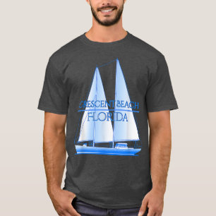 Crescent Beach Florida Coastal Nautical Sailing Sa T-Shirt