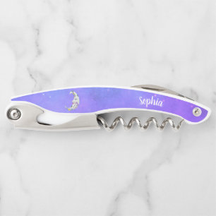 Crescent Colourful Moon With Pretty Face Purple sk Corkscrew