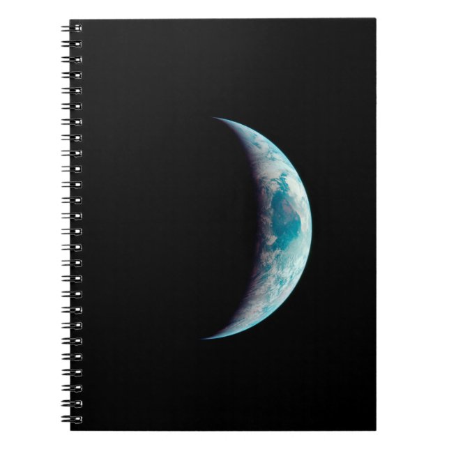 crescent earth planet science space universe geek  notebook (Front)