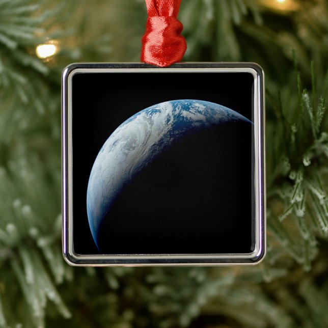 Crescent Earth Taken From The Apollo 4 Mission. Metal Tree Decoration (Tree)