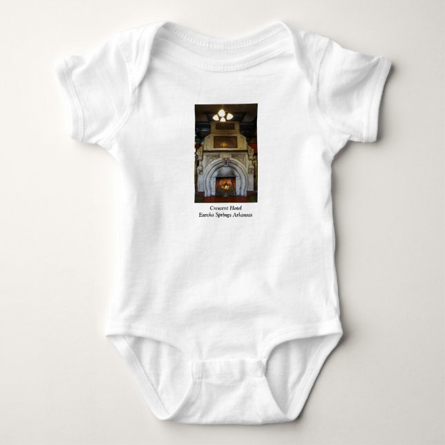 Crescent Hotel Fireplace Baby Bodysuit (Front)