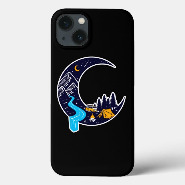 Crescent Moon Adventure Camping Case-Mate iPhone Case (Back)