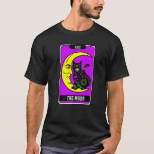 Crescent Moon And Cat Tarot Card Graphic The Moon T-Shirt