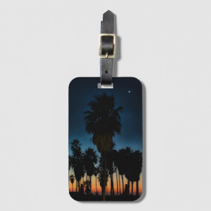 Crescent Moon And One Star On Sunset Luggage Tag
