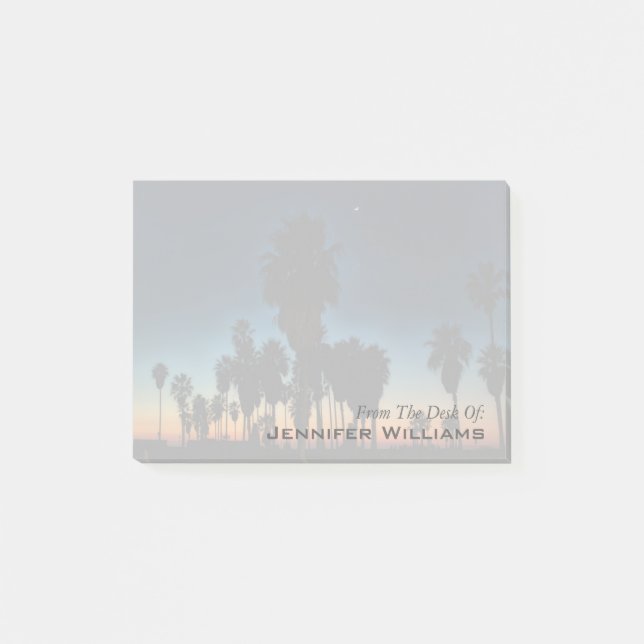 Crescent Moon And One Star On Sunset Post-it Notes (Front)