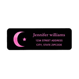 Crescent Moon And Star Address Label