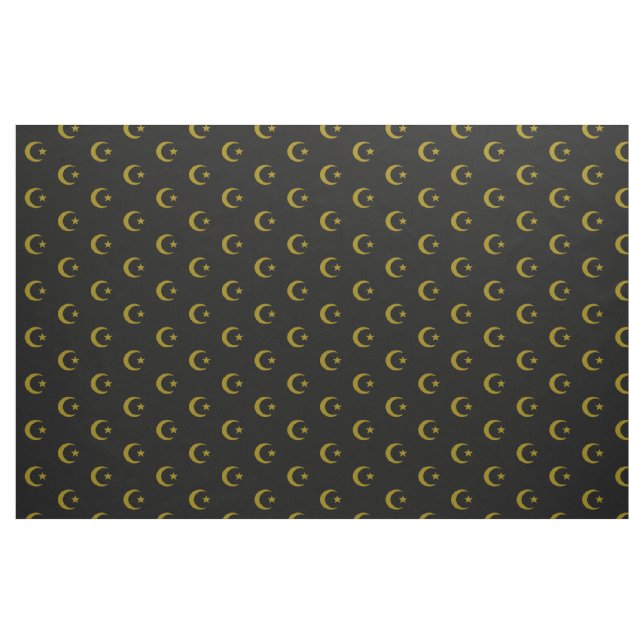 Crescent Moon and Star Combed Cotton (56" width) Fabric (Fat Quarter)