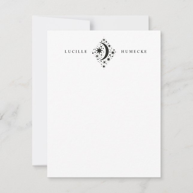 Crescent Moon and Stars Card (Front)