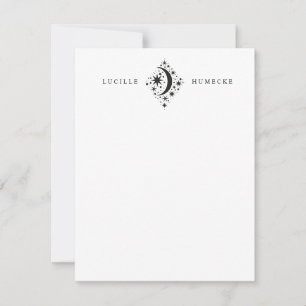 Crescent Moon and Stars Card