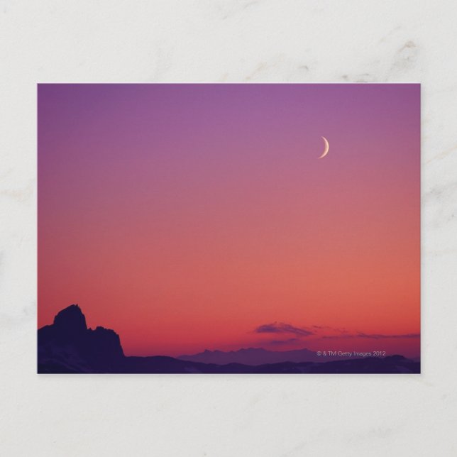 Crescent Moon at Dusk Postcard (Front)
