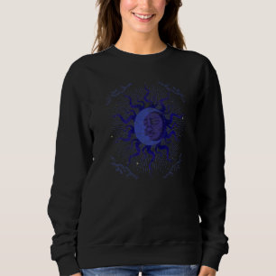 Crescent Moon Boho Aesthetic Moon Sun Astrology   Sweatshirt