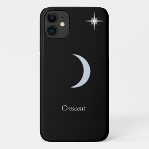 Crescent moon, calligraphy and star on black Case-Mate iPhone case