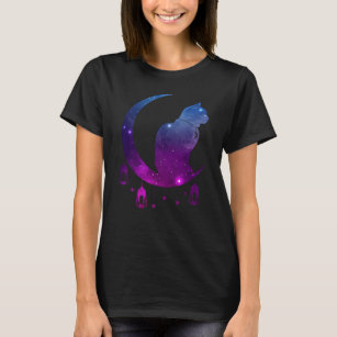 Crescent Moon Cat Mystical Pastel Goth Spiritual T-Shirt