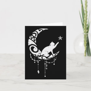 Crescent Moon Cat Star Mystical Celestial Women Gi Card