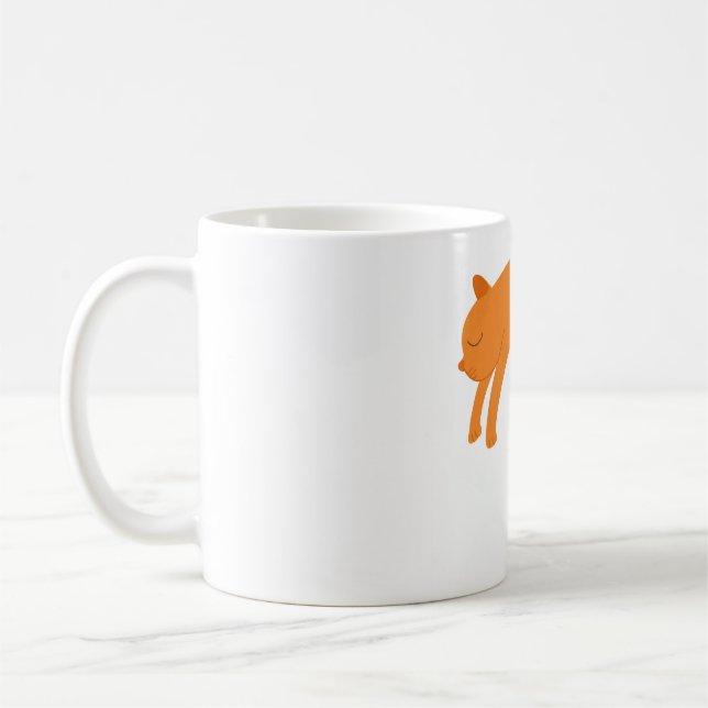 Crescent Moon Cat Stretch Star Coffee Mug (Left)