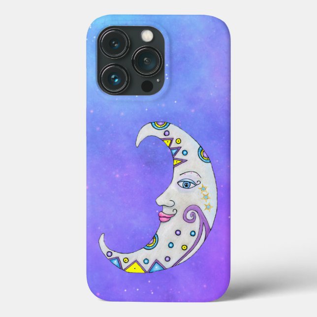 Crescent Moon Decorated with Colourful shapes Sky Case-Mate iPhone Case (Back)