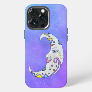 Crescent Moon Decorated with Colourful shapes Sky iPhone 13 Pro Case