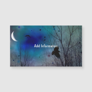 Crescent Moon Fantasy Crow Art