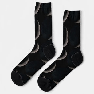 Crescent moon from NASA images Socks
