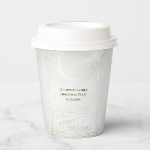 Crescent Moon Frozen Wild Flowers Christmas Dinner Paper Cups