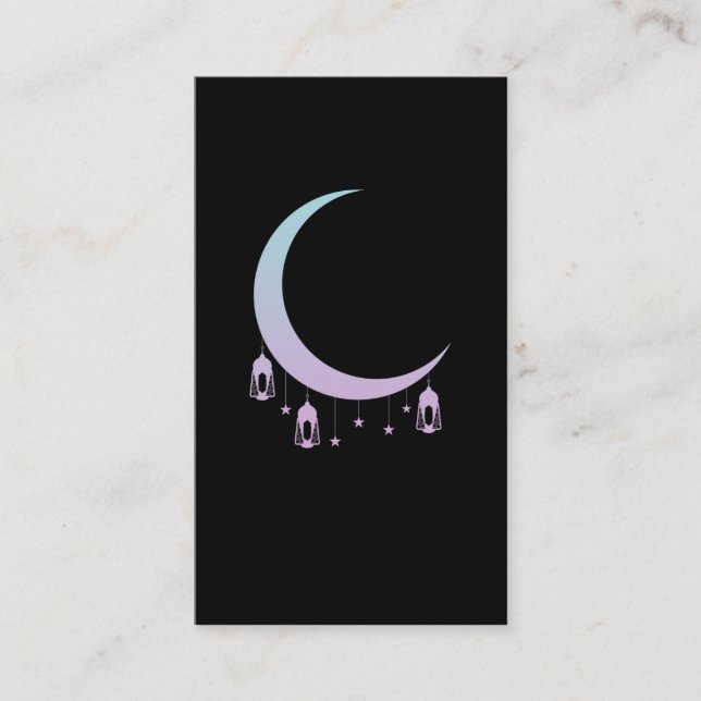 Crescent Moon Gothic Spiritual Pastel Goth Business Card (Front)