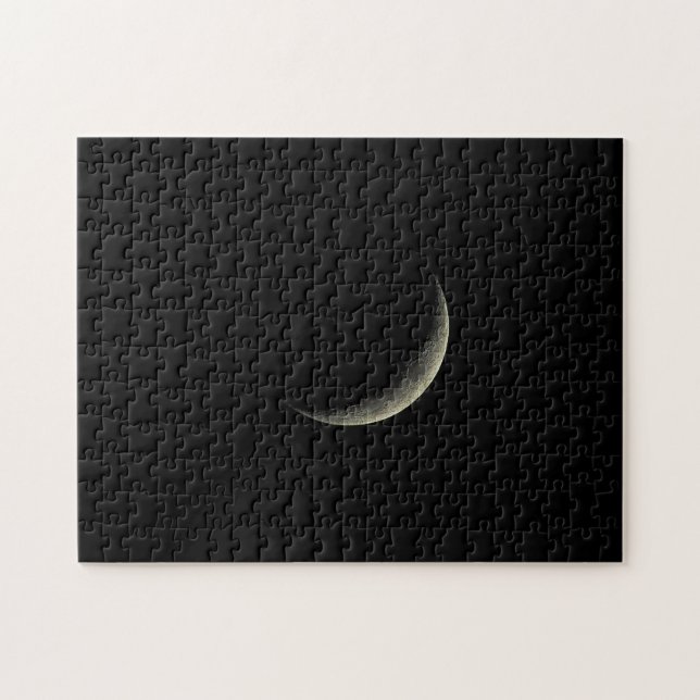Crescent Moon in the Black Sky Jigsaw Puzzle (Horizontal)