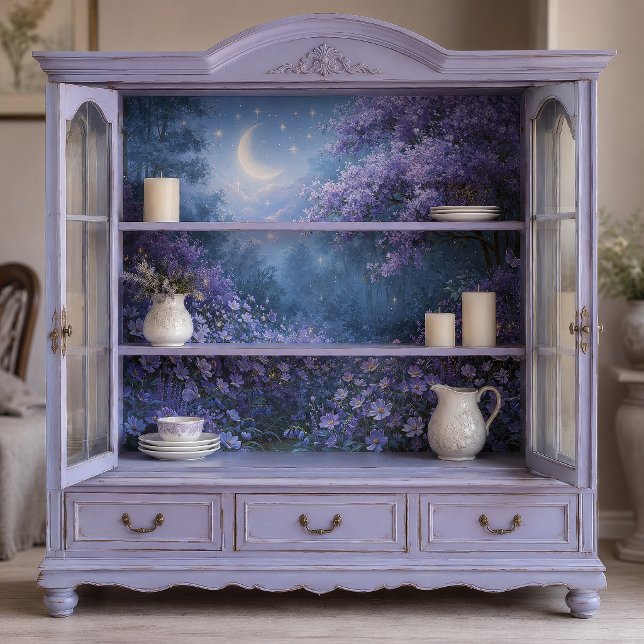 Crescent Moon Lavender Garden Decoupage Tissue Paper (Creator Uploaded)