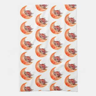 Crescent Moon Mushroom Cottagecore Fungi Mycology Tea Towel