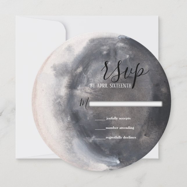 Crescent Moon Mystic Boho Wiccan Handfasting RSVP (Front)