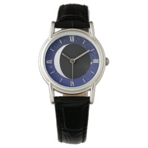 Crescent Moon on a Starry Background Watch