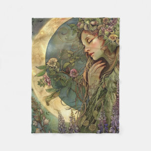 Crescent Moon Ostara  Fleece Blanket
