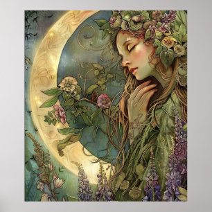 Crescent Moon Ostara  Poster
