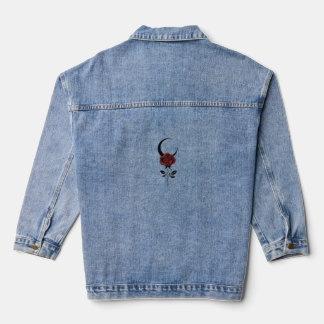 Crescent Moon & Rose Denim Jacket