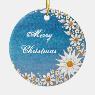 Crescent Moon Round Ornament -Merry Christmas