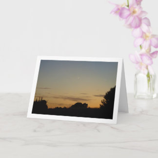 Crescent Moon Silhouette Landscape Card