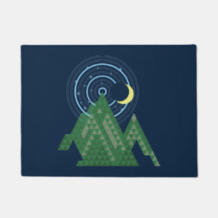 crescent moon sky in the mountain doormat