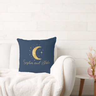 Crescent Moon Starry Night Cushion