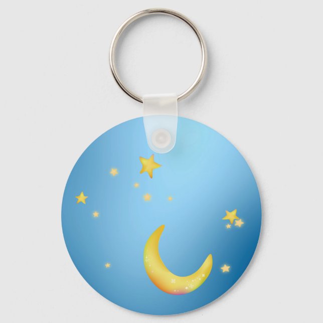 Crescent moon stars key ring (Front)