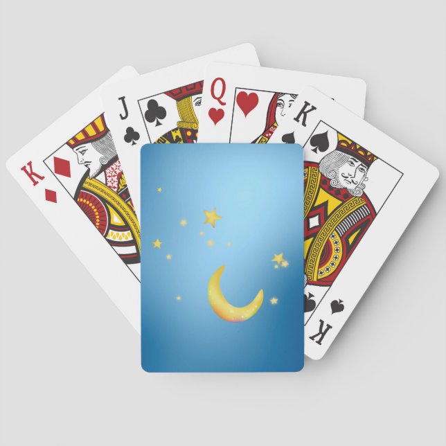 Crescent moon stars playing cards (Back)