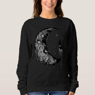 Crescent Moon Witch Aesthetic Astrology Gothic Sweatshirt