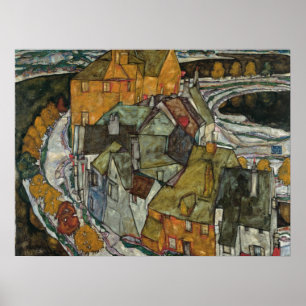 Crescent of Houses II, Island Town by Egon Schiel Poster