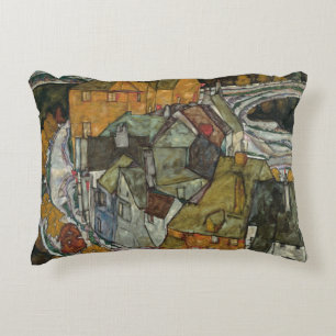 Crescent of Houses II, Island Town by Egon Schiele Decorative Cushion